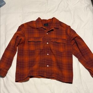 Pacsun Orange men’s Plaid Long Sleeve Shirt